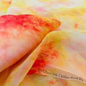 Dasera and Diwali sale - Brand new 100% pure silk chiffon hand dyed saree